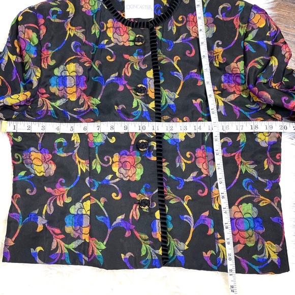 Doncaster Cropped Fitted Floral Blazer 12 Vintage - Picture 15 of 16